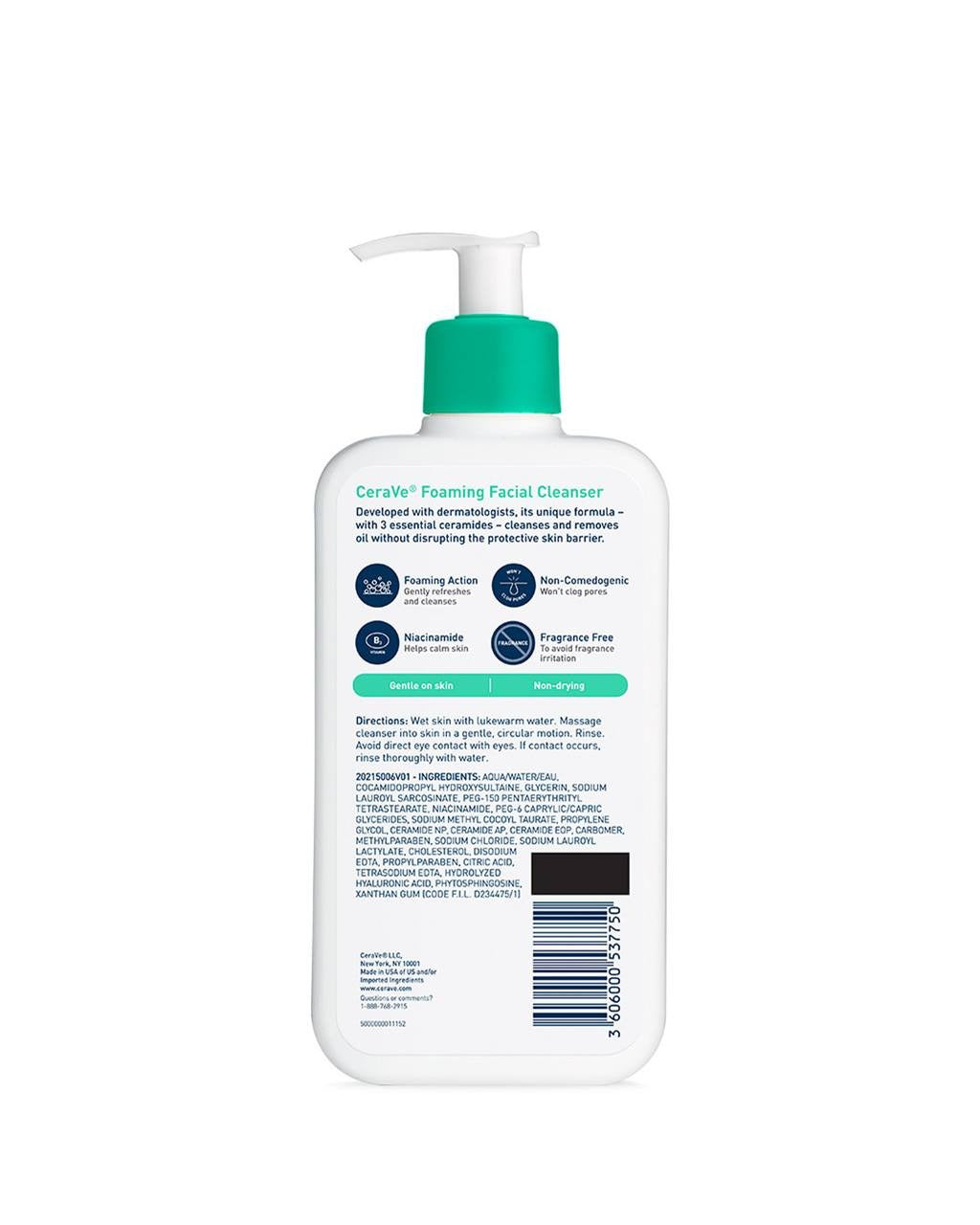CeraVe Foaming Facial Cleanser | Gel-to-Foam Face Wash for Normal to Oily Skin | Removes Oil, Dirt & Makeup | With Ceramides, Hyaluronic Acid & Niacinamide