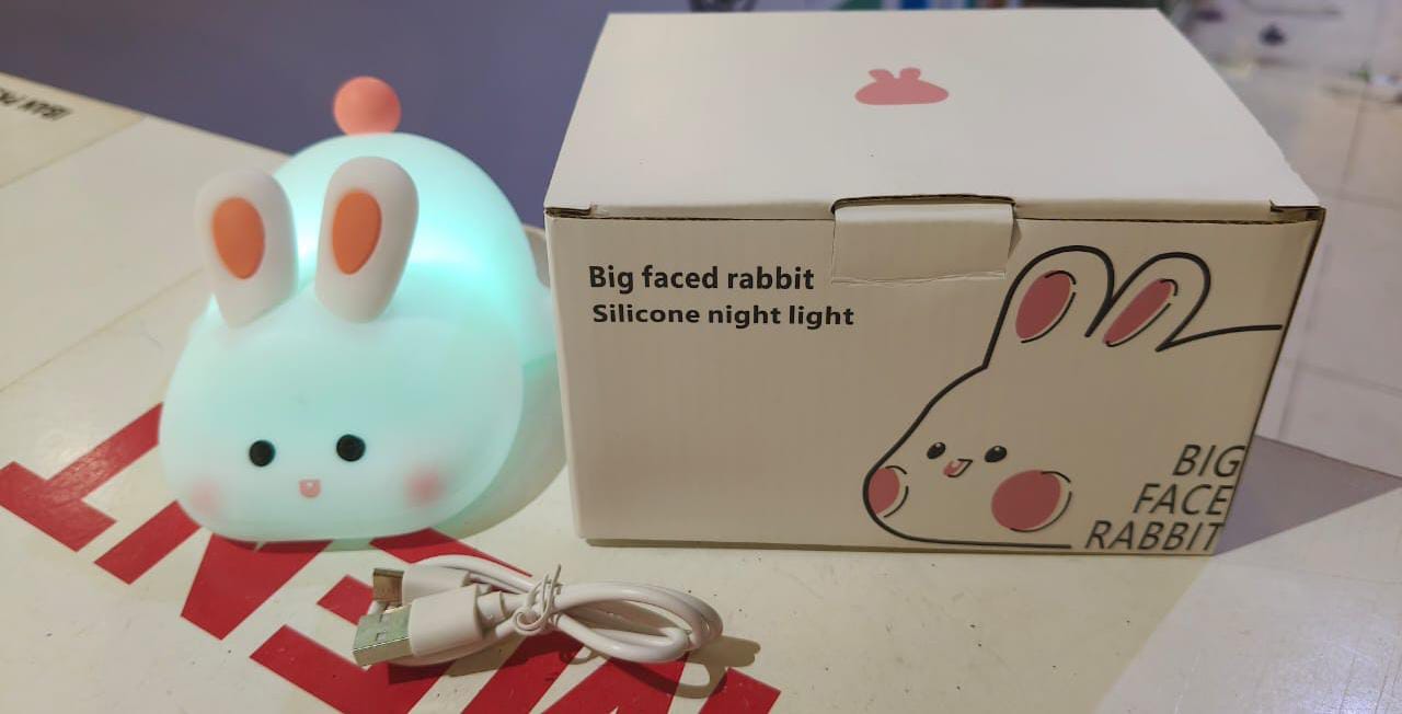 Cute Rabbit Silicone Lamp – Soft Touch Night Light for Kids & Home Decor