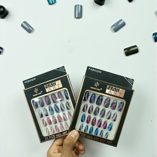 24 Pcs Professional Manicure Artificial Nails – Salon-Quality Press-On Nail Set